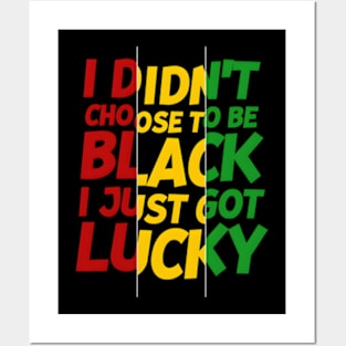 I Didn't Choose to be Black, I Just Got Lucky Posters and Art